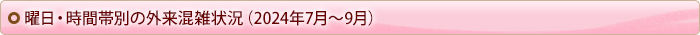 曜日・時間帯別の外来混雑状況（2024年6～8月）