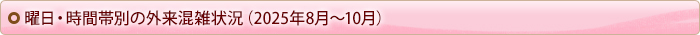 曜日・時間帯別の外来混雑状況（2025年8～10月）